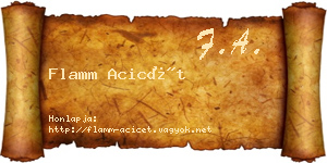 Flamm Acicét névjegykártya